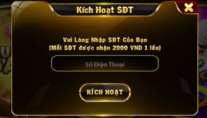 game bài kích hoạt sđt tặng tiền